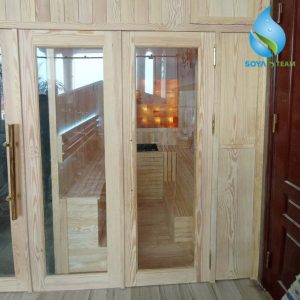 Công trình phòng xông hơi khô sauna kết hợp đá muối Himalaya của gia đình chị Út - Hoài Đức
