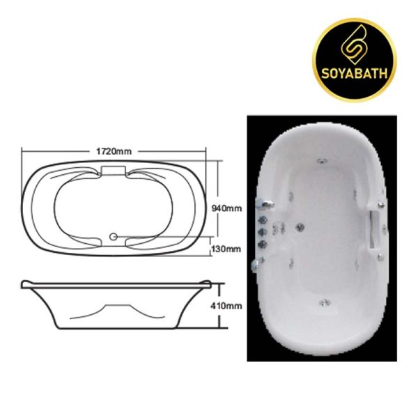 Bồn tắm oval Soya SY-B0103 âm sàn chính hãng - Công nghệ Mỹ 